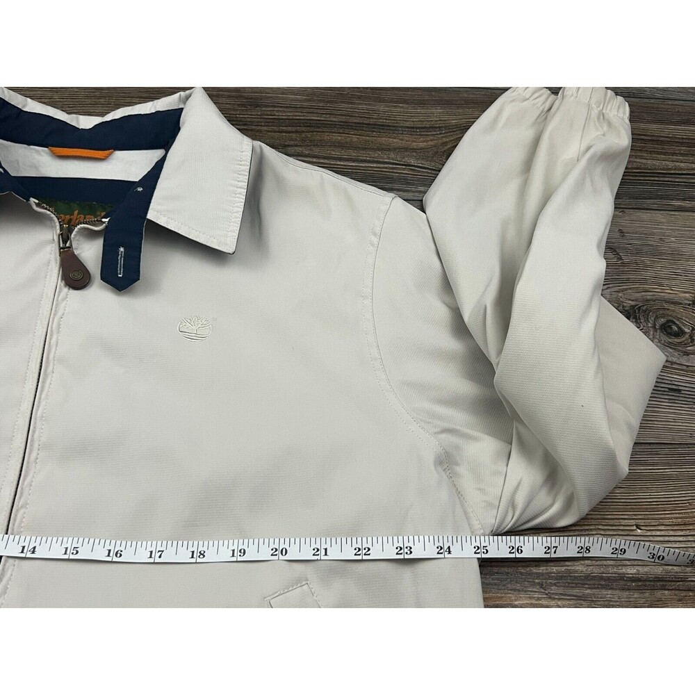 Timberland Weathergear‎ Mens Jacket Beige XL Full Zip Collared Preppy Dadcore - Picture 13 of 16